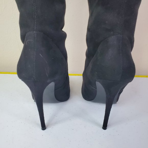 Steve Madden Womens Black Stretchy Cushioned Dominique Pointed Toe Stiletto Boot - Picture 5 of 8